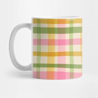 Gingham Pattern Romantic Picnic Pastel Warm Colors Mug